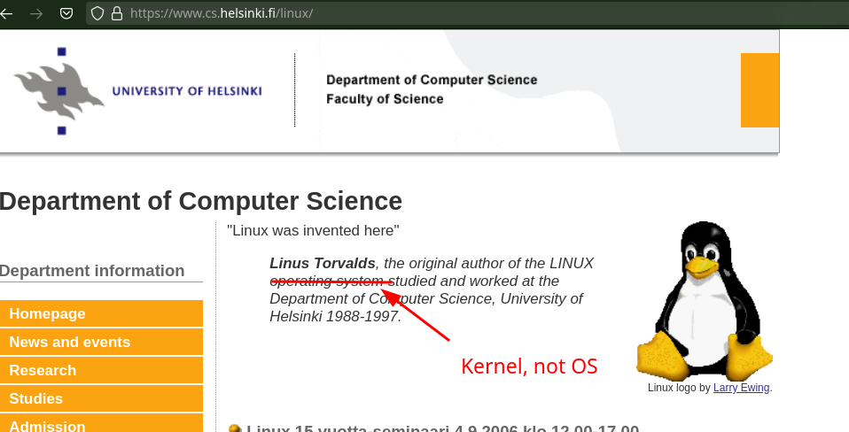 Kernel, not OS