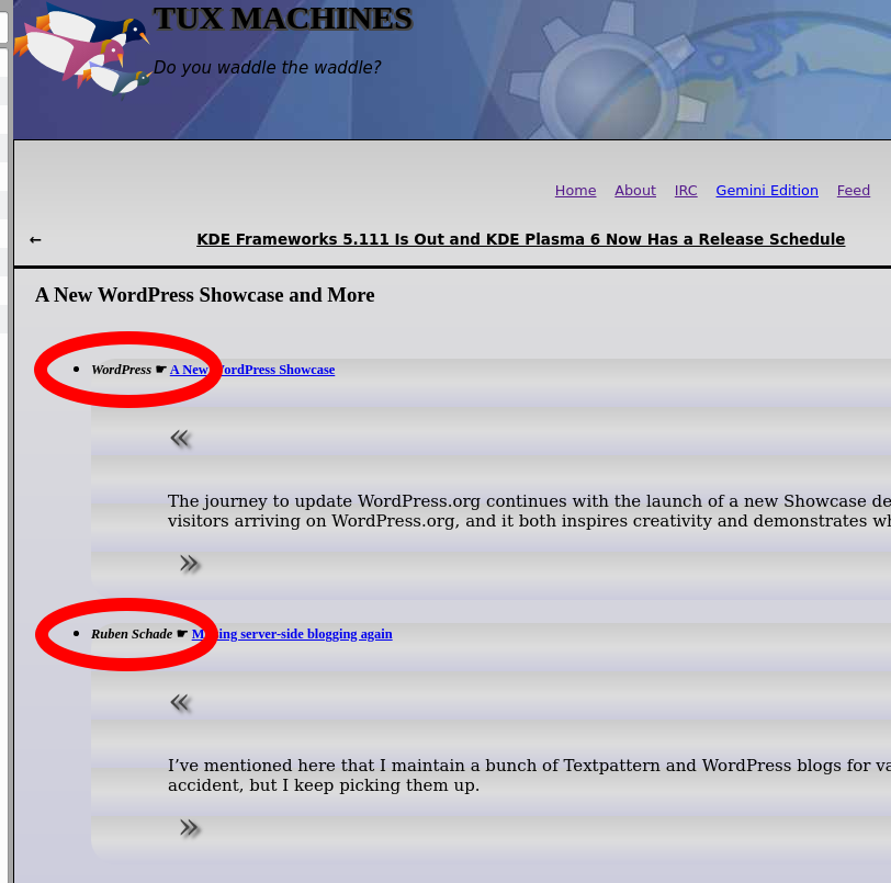 Tux Machines site names