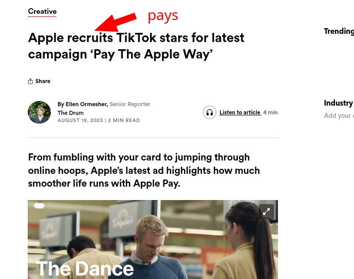 Apple recruits (pays) TikTok stars for latest campaign ‘Pay The Apple Way’