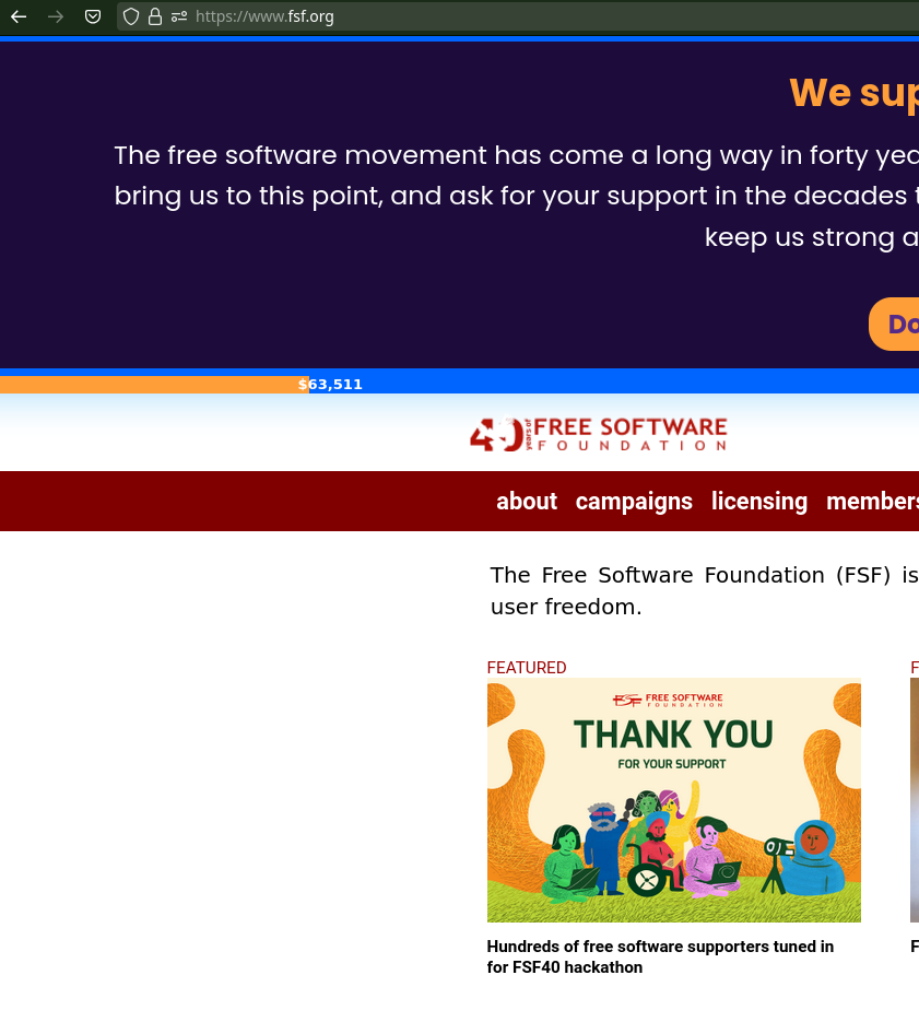 Support the Free Software Foundation