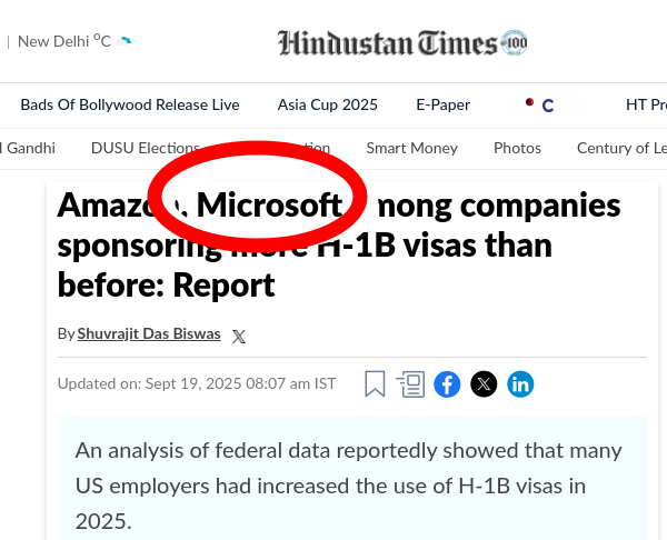 Amazon, Microsoft among companies sponsoring more H-1B visas than before: Report