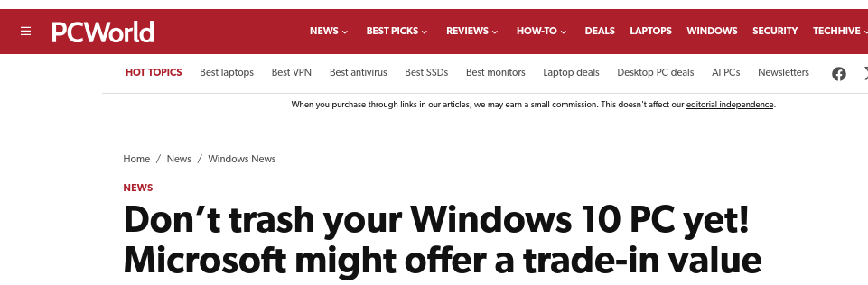 Don't trash your Windows 10 PC yet! Microsoft might offer a trade-in value