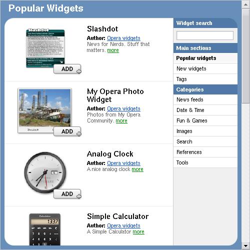 widgets