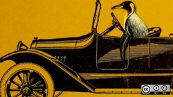 car penguin drive linux yellow