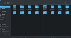 Dolphin is the default file manager on KDE-powered distributions