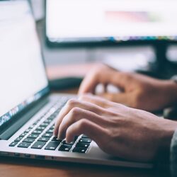 a person using a laptop