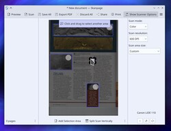 skanpage with multi scan areas