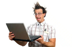 Laptop nerd geek typical linux user