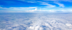 aerial shot breathtaking clouds amazing blue sky up