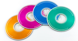 colored cdrom white background