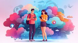 honeykraft young people entering social media colorful cartoon