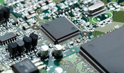 closeup electronic circuit board