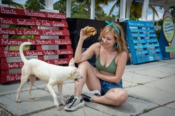 Girl With Dog, Woman, Summer