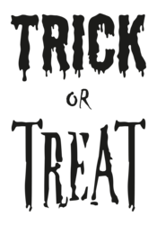 Halloween Trick Or Treat Poster: Halloween trick or treat typography on transparent