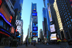 Sunday morning on quiet Times Sq.