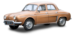 Classic car Renault Dauphine cut out on transparent background