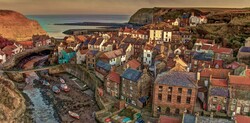 The fishing community of Staithes on the North Yorkshire Coast. Taken at sunset and enhanced with HDR.