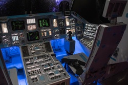 Controls inside of a space shuttle