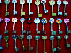 Colored metal keys