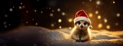 Christmas Meerkat With A Hat
