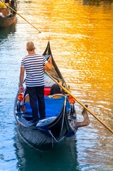 Gondola on canals of Venice, Italy