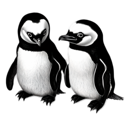 Black And White Penguin Drawing