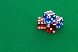 Casino Dice on Green Felt