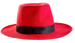 Red Hat With Black Ribbon
