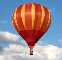 Colorful Hot Air Balloon Floating Upward