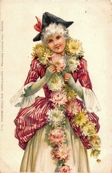 Lady With Flowers Art Nouveau Unknown Public Domain
