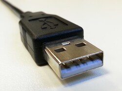 Closeup on a USB connector