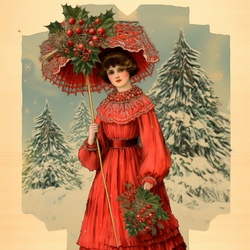 Vintage Woman Christmas