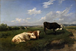 Cattle Vintage Art Painting