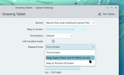 drawing tablet system settings