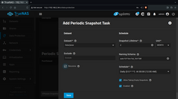 TrueNAS 24.04.2 SCALE setting up automated snapshots