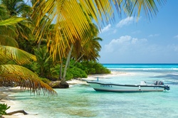 Boat at Caribbean sea