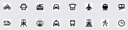 Breeze icons for modes of transport