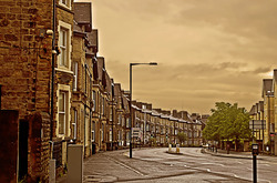 Street sleeping - sepia