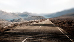 a road in the middle of a deserted place