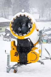 Snow cannon in winter