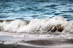 Waves on the beach in Corfu