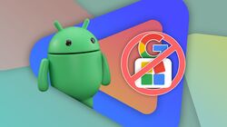 bugdroid and Google apps logo