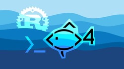 Fish Shell 4 and Rust logo