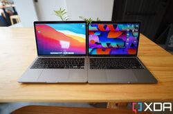 The 2020 Intel-powered 13-inch MacBook Pro (left) and the 2022 M2-powered 13-inch MacBook Pro (right)