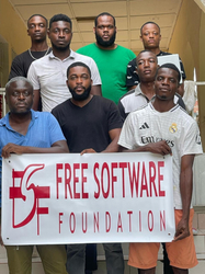 Attendees at the LibreLocal meetup in Kinshasa in February 2025