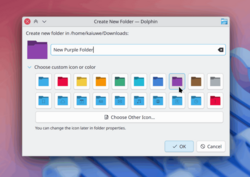 Easily create new folders with a custom icon or color