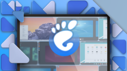 GNOME logo in laptop