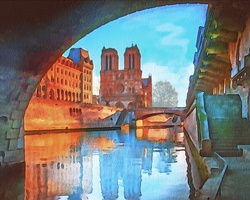 Paris Watercolor Digital Paper
