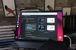 laptop with Unity as desktop environment