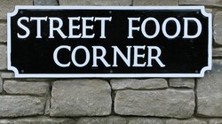 Street Corner Food Sign